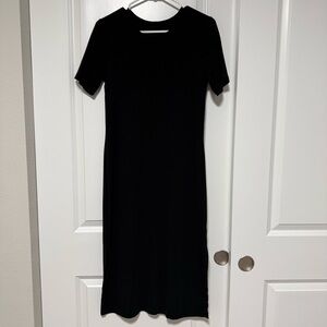 a new day Black Dress Short Sleeve Midi